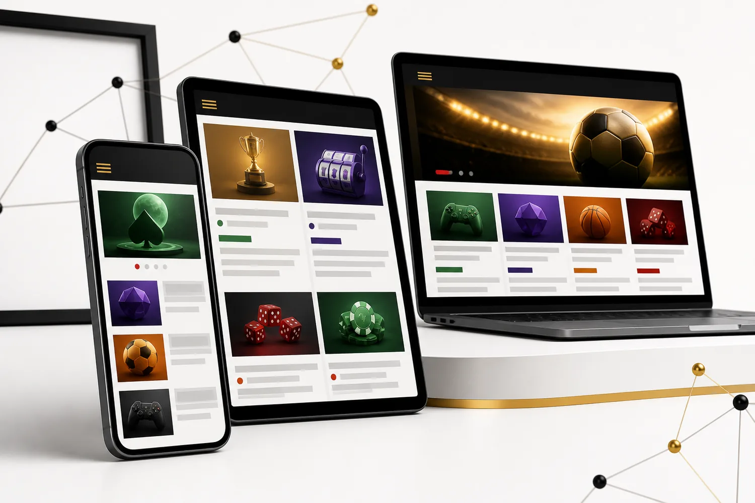 Navegação responsiva do site em celular, tablet e computador